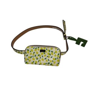 Kate Spade Green and Yellow Crossbody Bag with Leaf Design